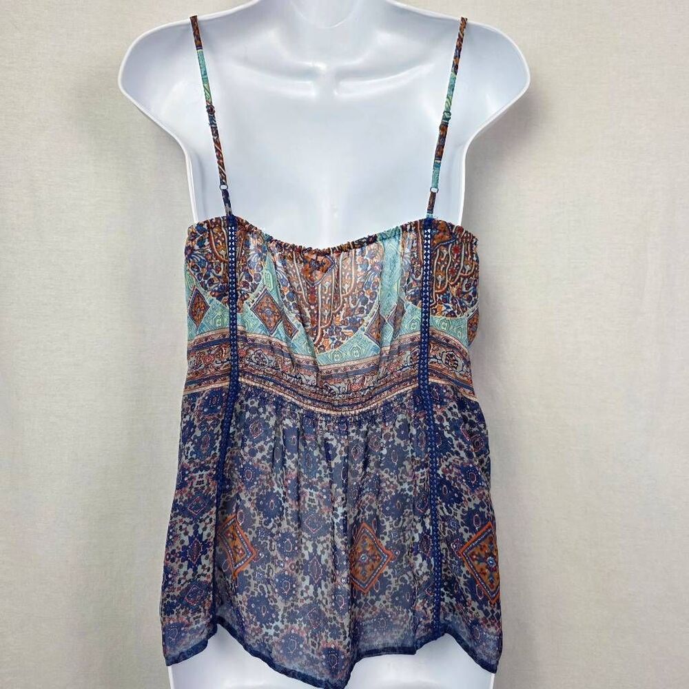 Collective Concepts Large Boho Chiffon Cami Tank Top - Picture 8 of 10